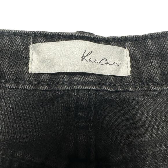 NWT Kancan Black Highrise Distressed Denim Shorts Womens Size XL - Picture 3 of 8